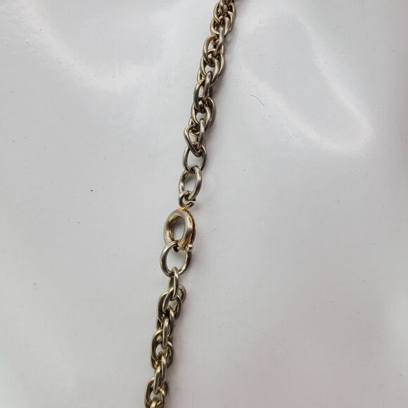Silver tone twist chain necklace N0810 - Picture 3 of 4